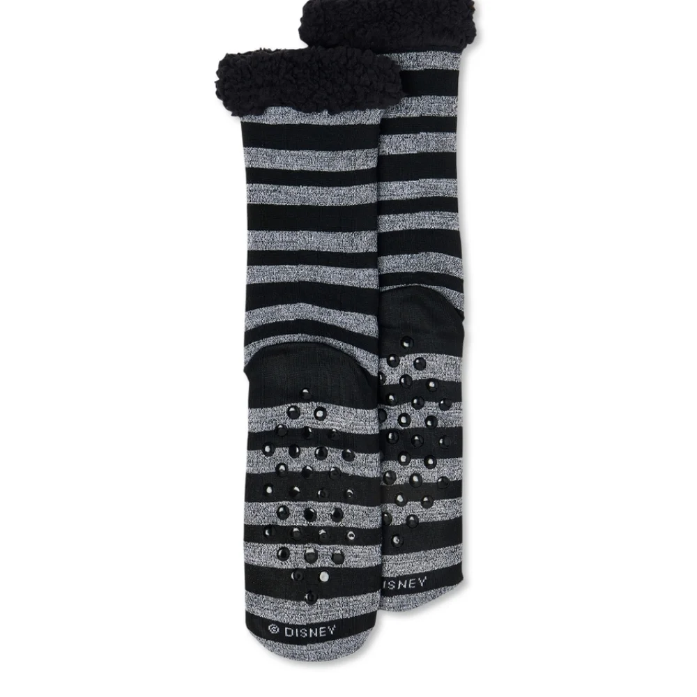 Disney Nightmare Before Christmas Jack Skellington Fuzzy Babba Slipper Socks NWT